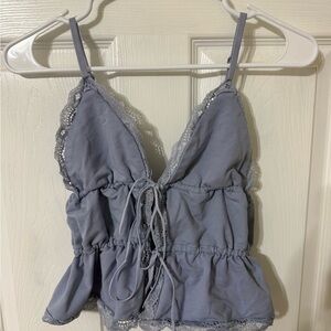 Lace Trim Lavender Top